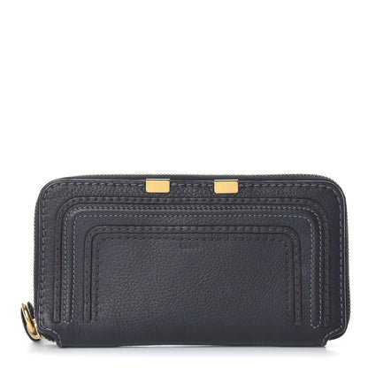Chloe Grained Calfskin Marcie Long Zip Around Wallet Black 1 of 17