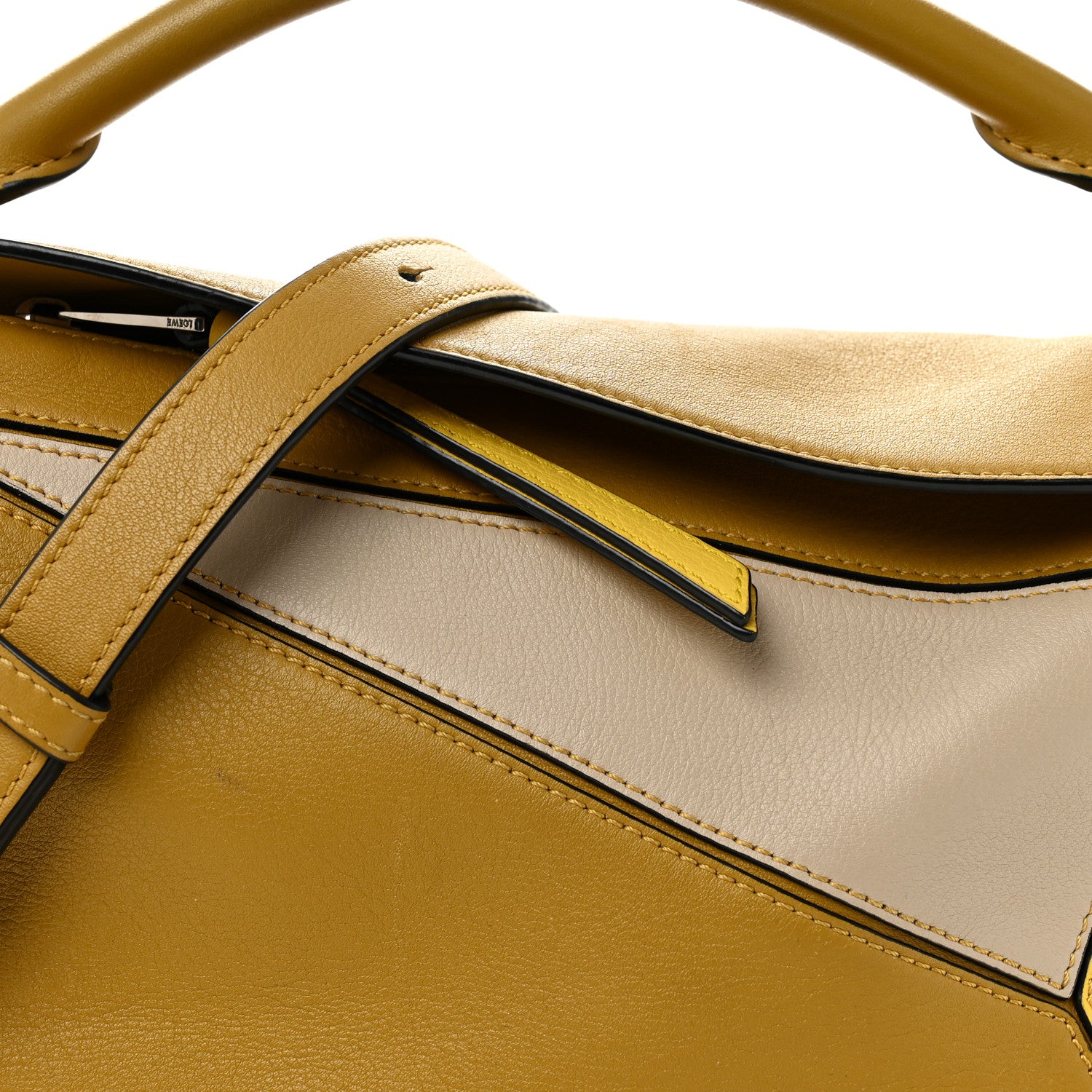 Loewe Grained Calfskin Small Puzzle Bag Ocre Yellow 8 of 13