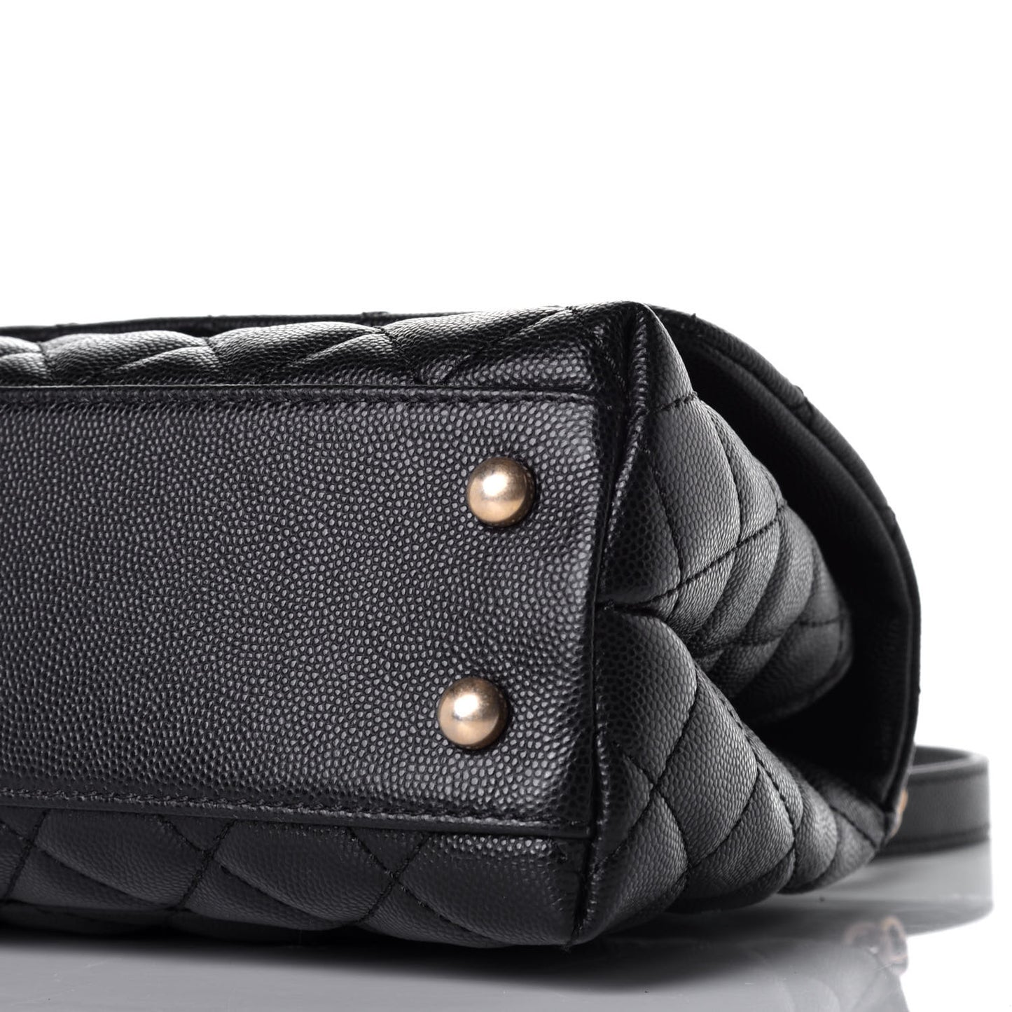Caviar Quilted Mini Coco Handle Flap Black