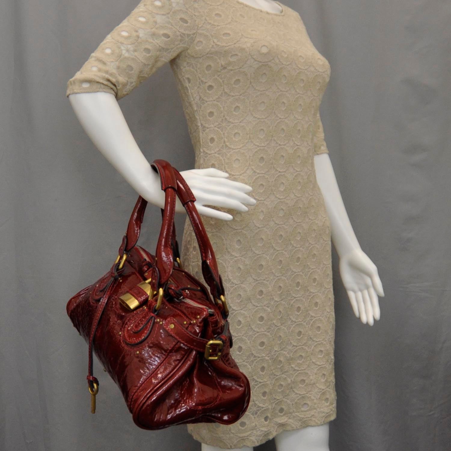 Chloe Patent Leather Paddington Raspberry 2 of 10