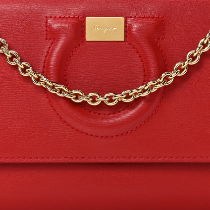 Salvatore Ferragamo Calfskin City Wallet On Chain Red 7 of 11