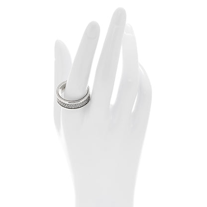 David Yurman Sterling Silver Diamond Streamline Three-Row Band Ring 65 11 2 of 5