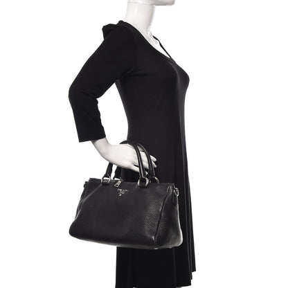 Prada Vitello Daino Shopping Satchel Black 2 of 13