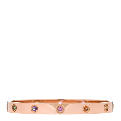 Cartier 18K Pink Gold Sapphire Garnet Amethyst LOVE Bracelet 17 2 of 7