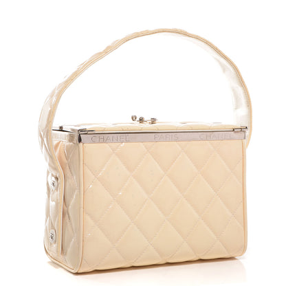 Chanel Patent Quilted Box Bag Beige 3 of 9