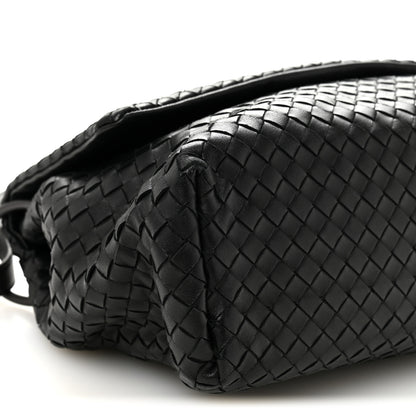 Bottega Veneta Nappa Intrecciato Flap Shoulder Bag Black 9 of 11