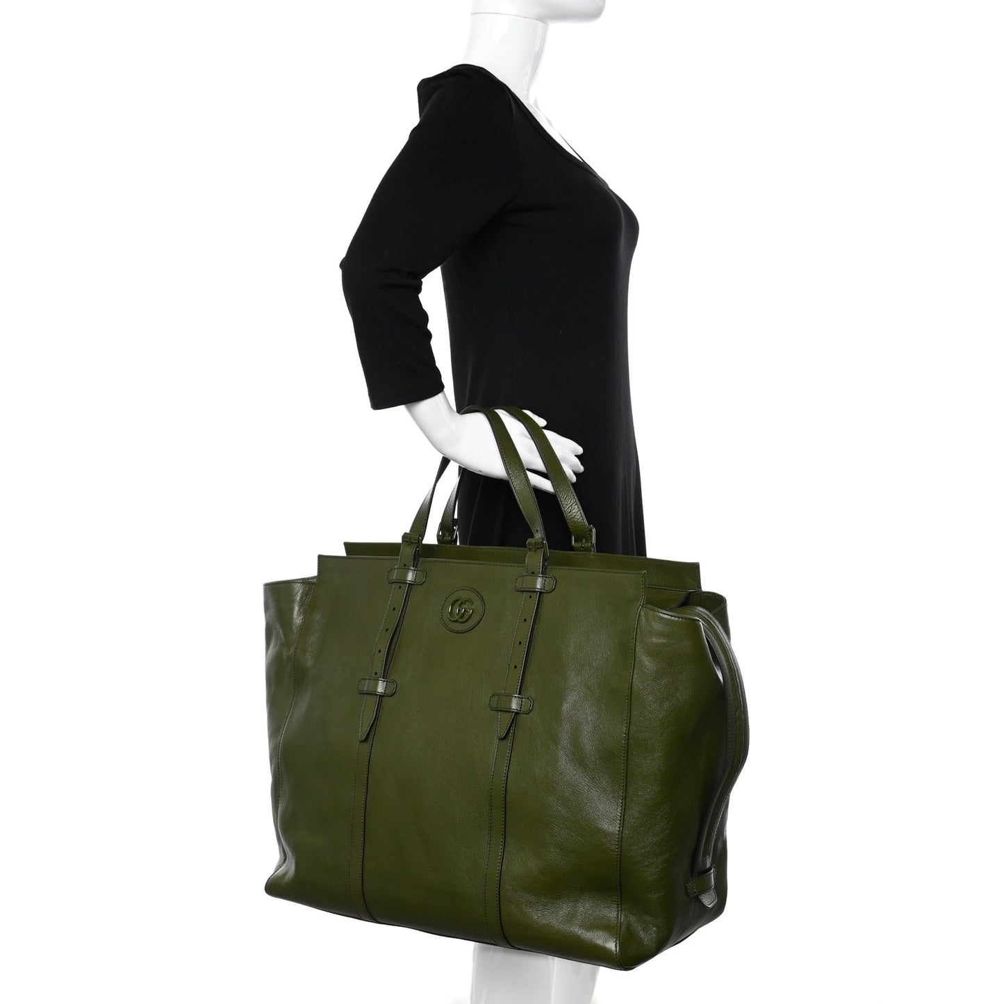 Piuma Lux Energy Monochrome Medium Double G Tote Bag Military Wood