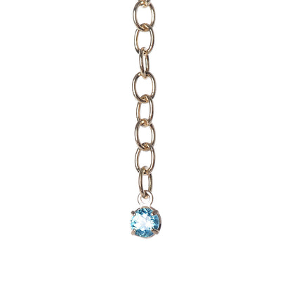 Gucci 18K Yellow Gold Blue Topaz Running G Pendant Necklace 5 of 6