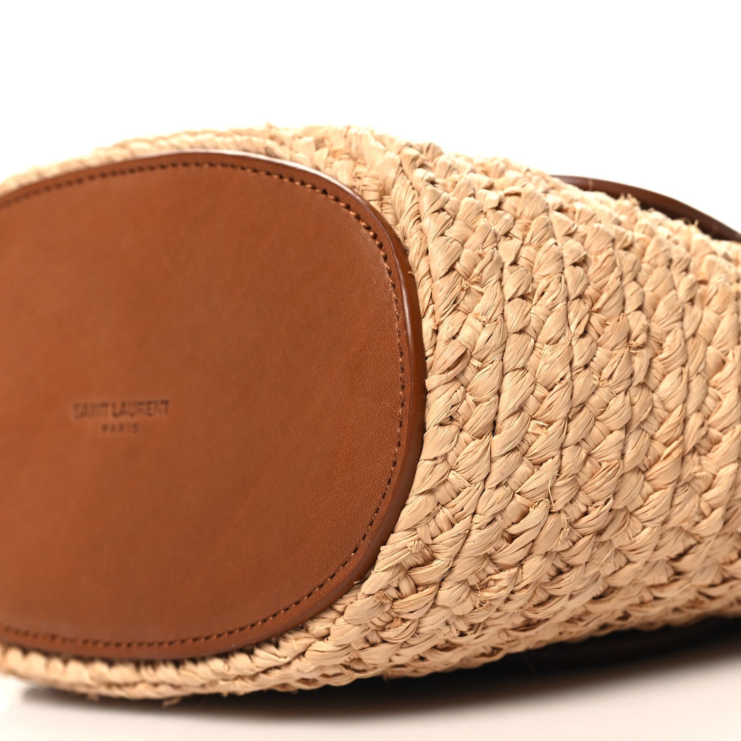 Raffia Calfskin Mini Panier Shoulder Bag Natural Brick