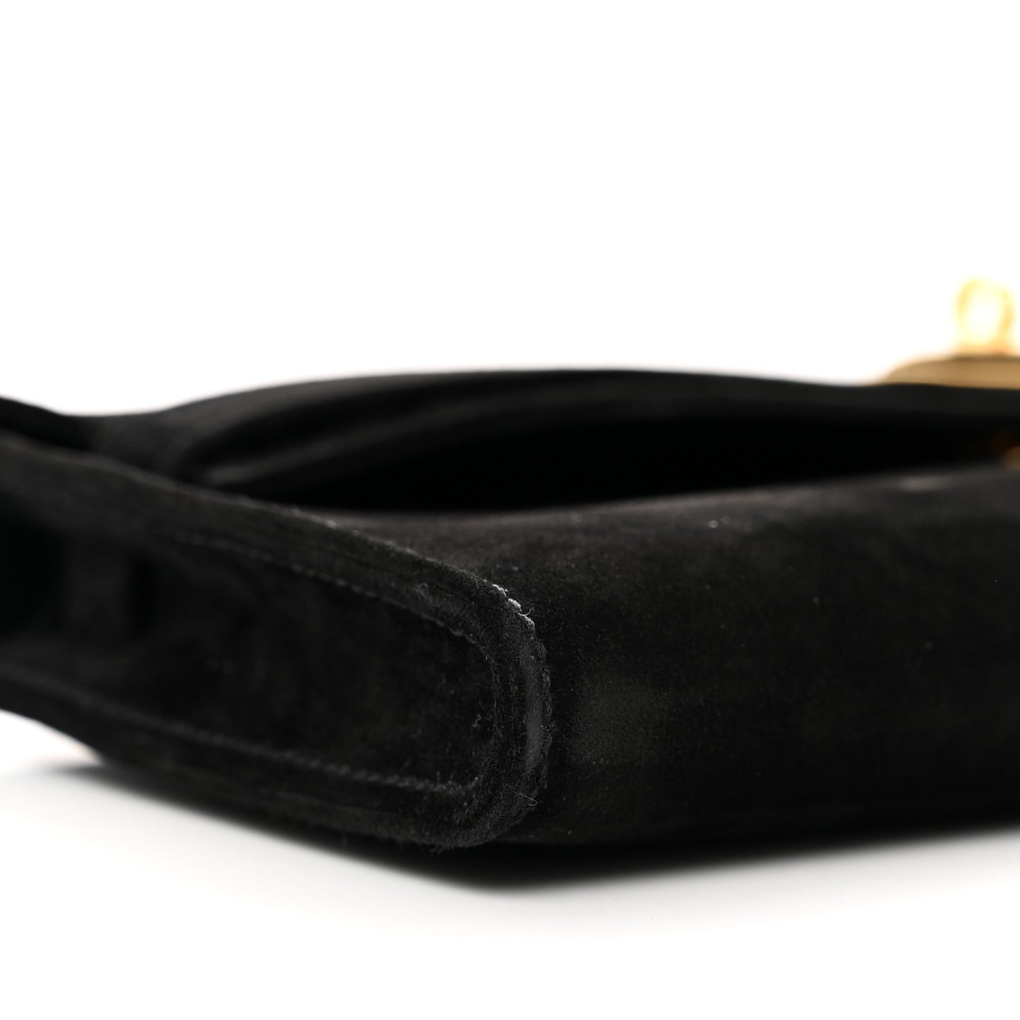 Veau Doblis Suede Kelly Cut Clutch Pochette Black