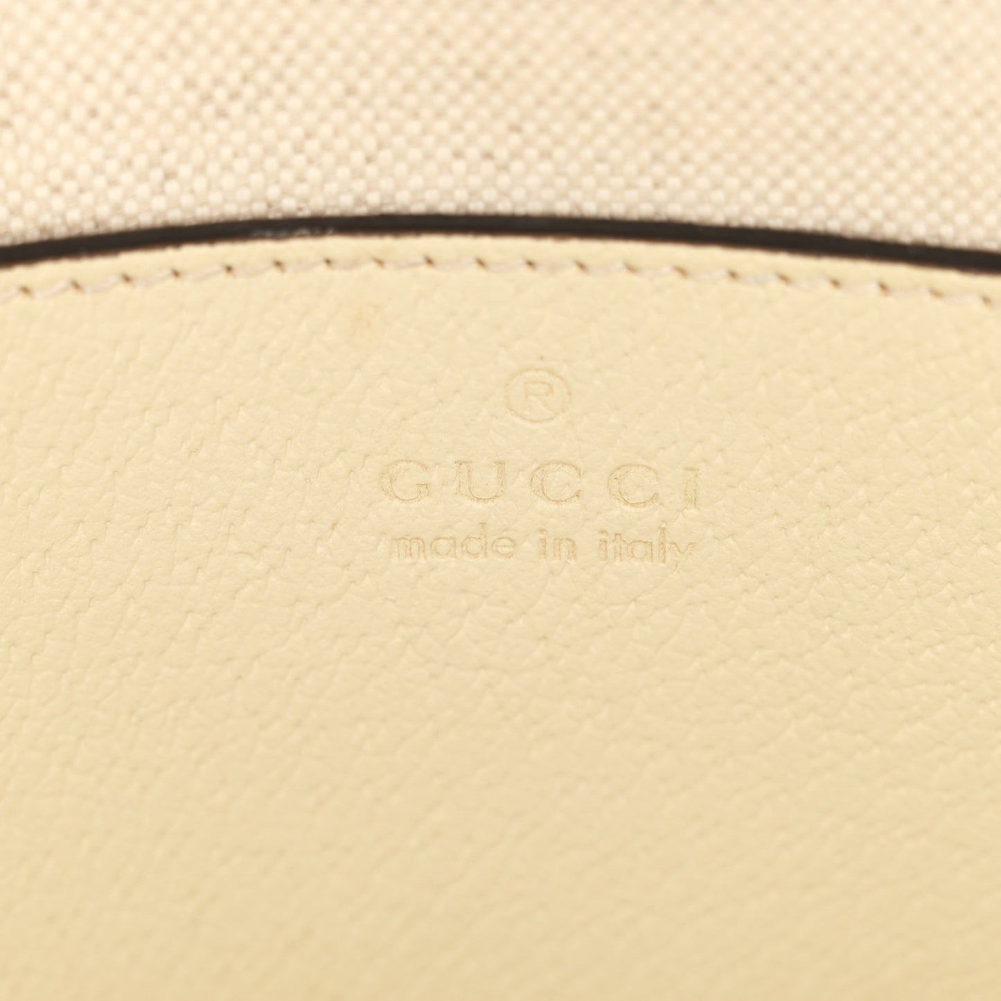 GG Supreme Monogram Textured Dollar Calfskin Mini Horsebit 1955 Top Handle Bag Beige Mystic White Oatmeal