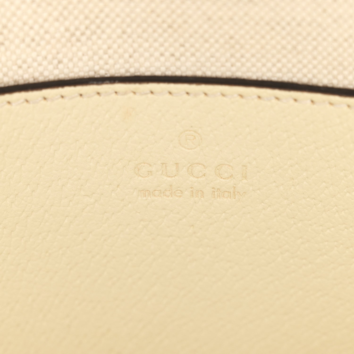 Gucci GG Supreme Monogram Textured Dollar Calfskin Mini Horsebit 1955 Top Handle Bag Beige Mystic White Oatmeal 7 of 13