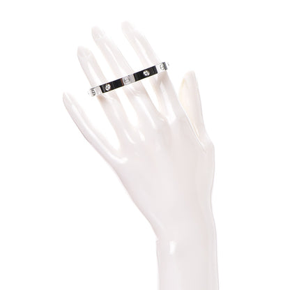 Cartier 18K White Gold 4 Diamond LOVE Bracelet 17 2 of 6