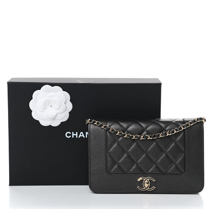 Chanel Sheepskin Quilted Mademoiselle Vintage Wallet On Chain WOC Dark Grey 11 of 11