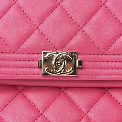 Chanel Lambskin Quilted Beauty CC Boy Clutch Fuchsia 8 of 8