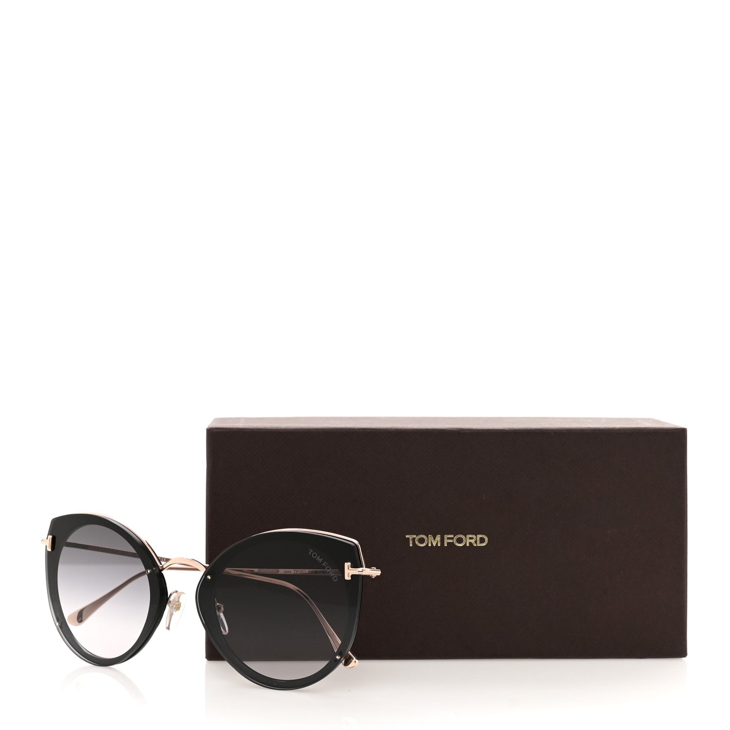 Acetate Metal Jess Cat Eye Sunglasses TF683 Black