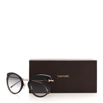 Tom Ford Acetate Metal Jess Cat Eye Sunglasses TF683 Black 7 of 7