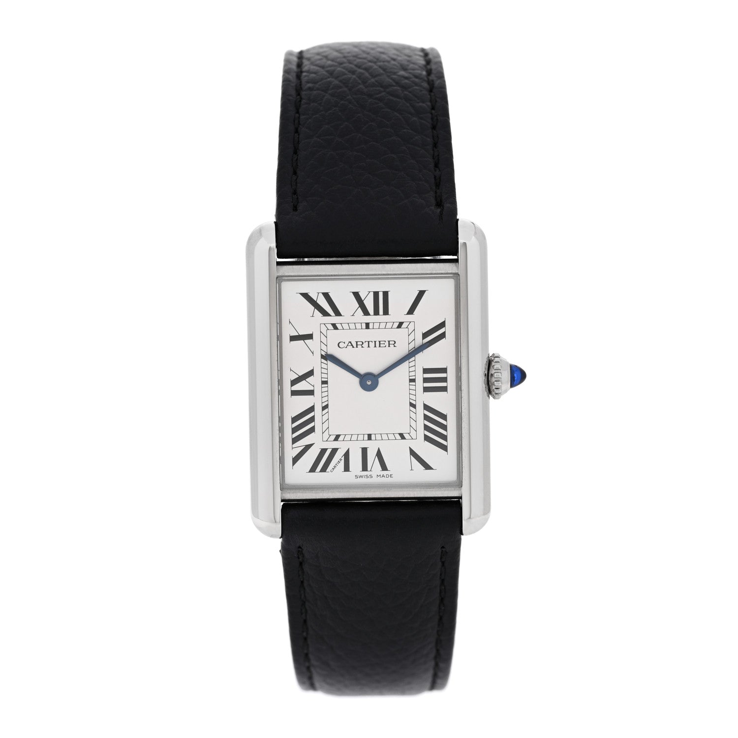 Cartier Stainless Steel Calfskin 25mm Must de Cartier Tank Quartz Watch 1 of 6