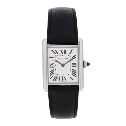 Cartier Stainless Steel Calfskin 25mm Must de Cartier Tank Quartz Watch 1 of 6