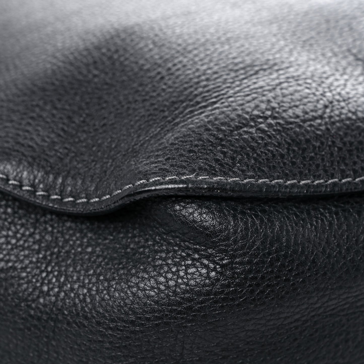 Calfskin Large Marcie Satchel Black