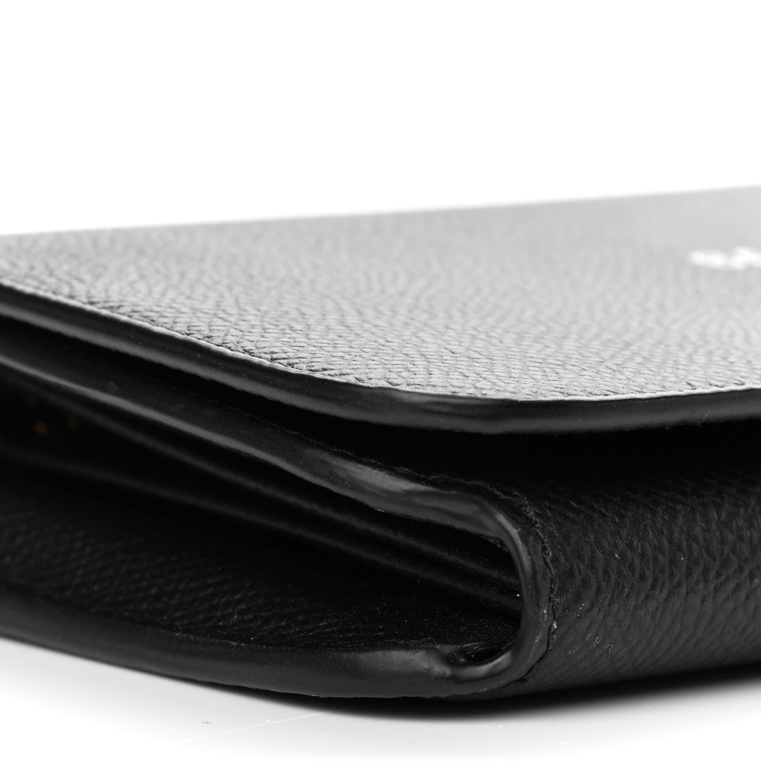 Balenciaga Grained Calfskin Logo Cash Continental Wallet on Chain Black White 9 of 11