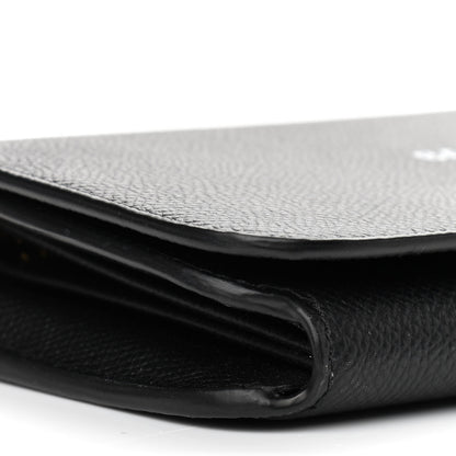 Balenciaga Grained Calfskin Logo Cash Continental Wallet on Chain Black White 9 of 11