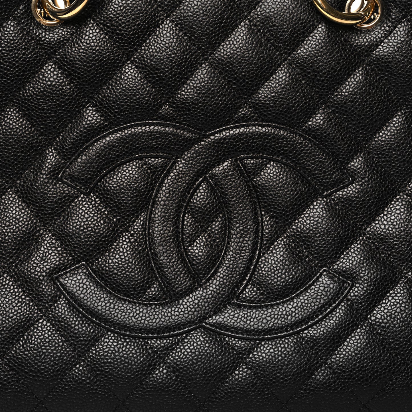 Caviar Quilted Grand Shopping Tote GST Black