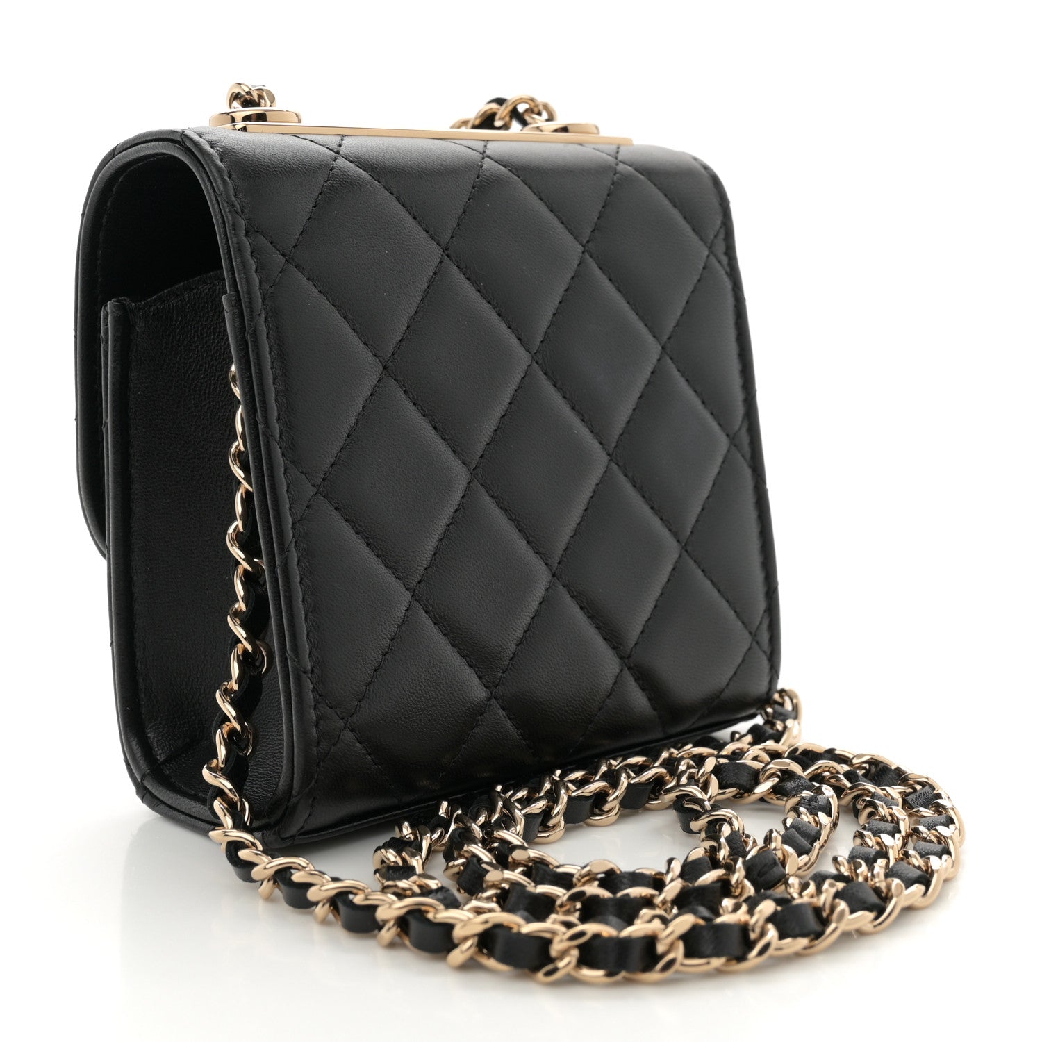 Chanel Lambskin Quilted Mini Trendy CC Chain Wallet Black 3 of 11