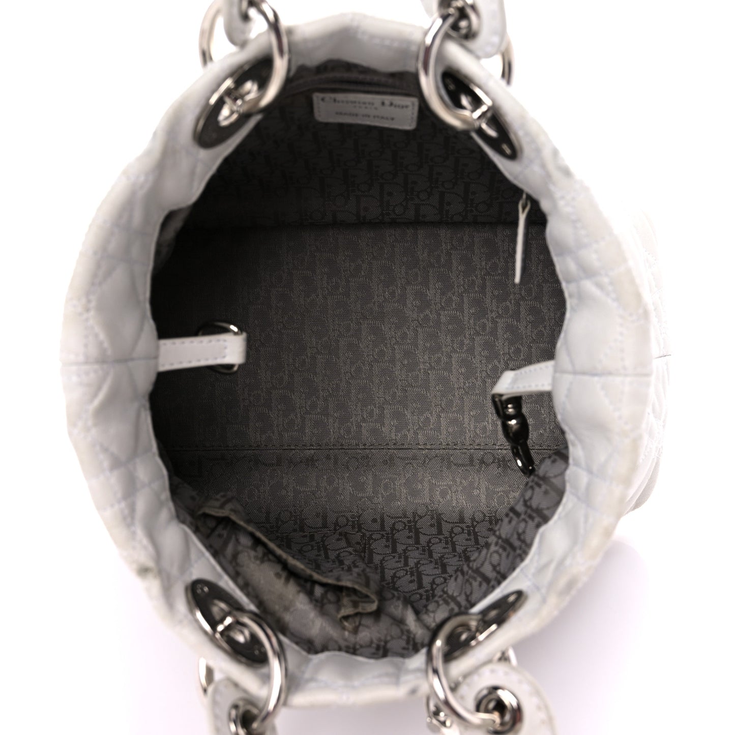 Lambskin Cannage Small Soft Lady Dior White