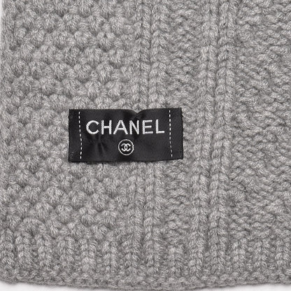 Chanel Cashmere Crystal Sequin CC Scarf Grey 5 of 9