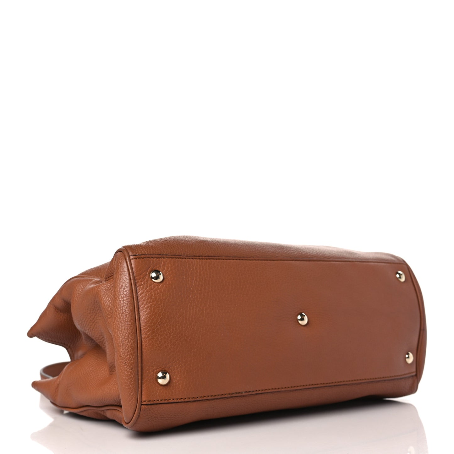 Pebbled Calfskin Medium Bamboo Shopper Tote Acero