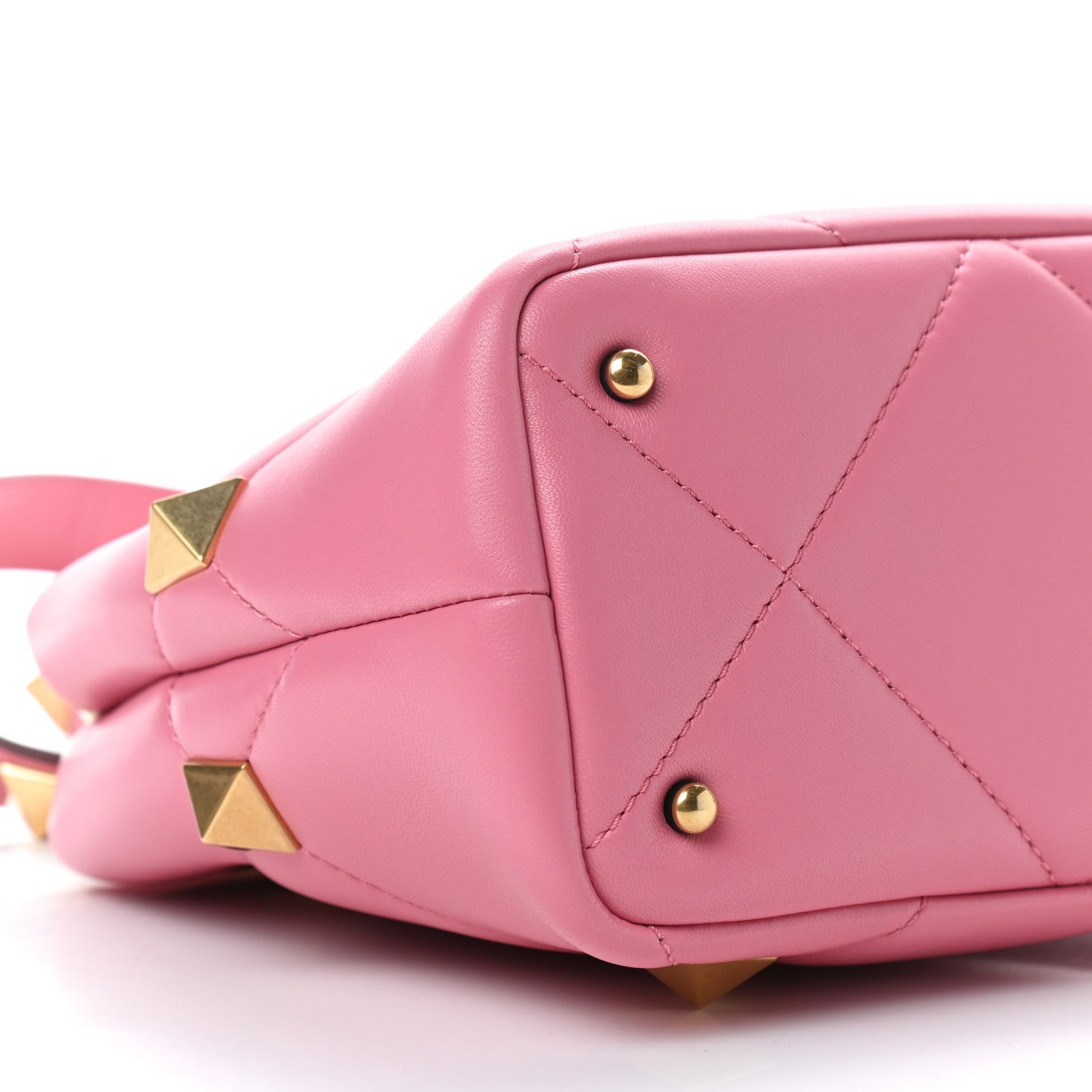 Valentino Garavani Nappa Small Roman Stud The Handle Bag Flamingo Pink 6 of 8