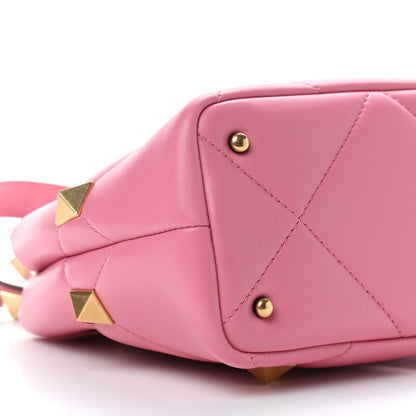 Valentino Garavani Nappa Small Roman Stud The Handle Bag Flamingo Pink 6 of 8