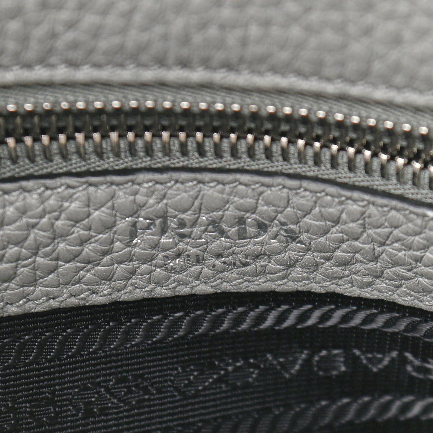 Vitello Phenix Embossed Logo Shoulder Bag Argilla