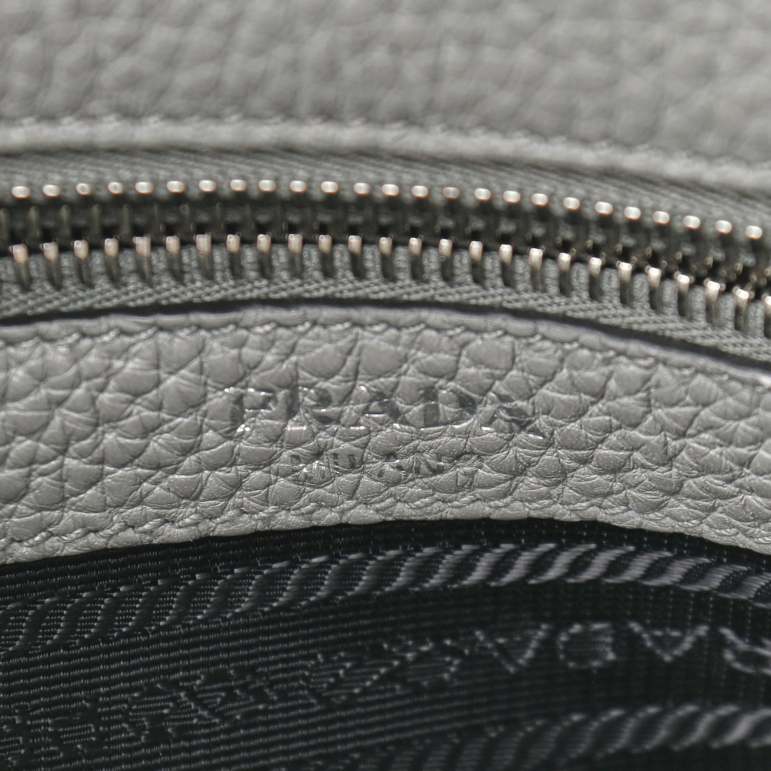 Prada Vitello Phenix Embossed Logo Shoulder Bag Argilla 6 of 9