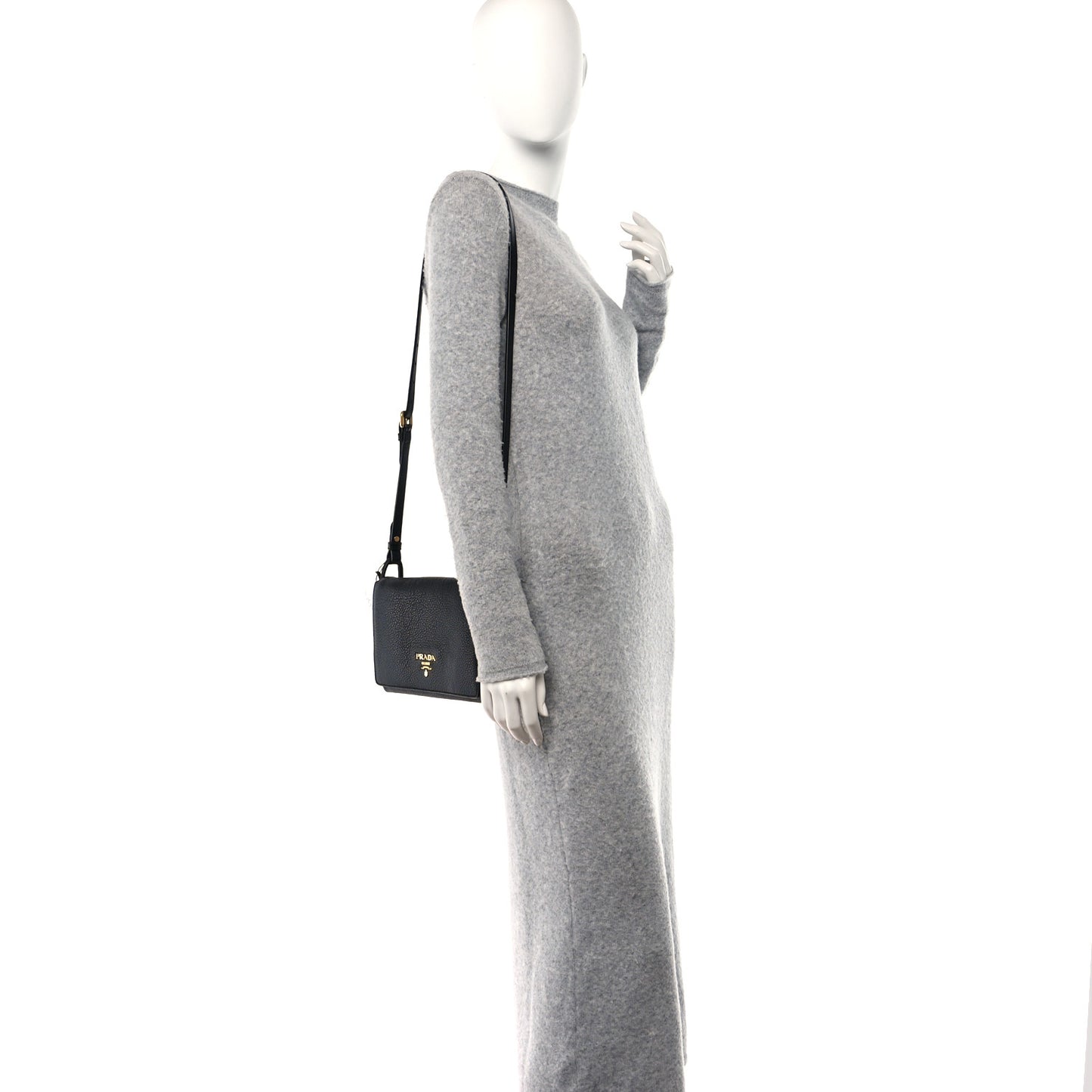 Vitello Daino Crossbody Flap Black