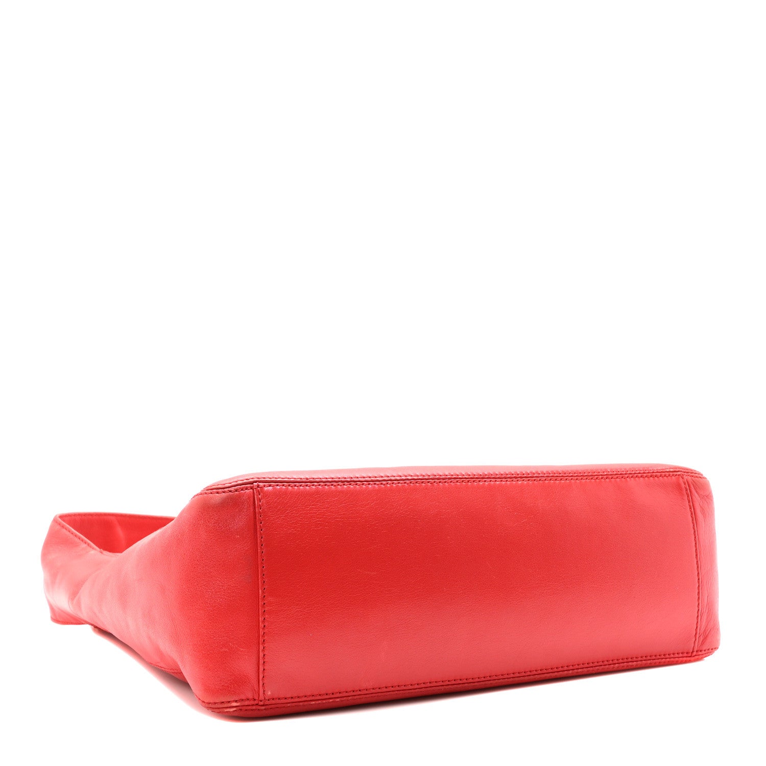 Chanel Lambskin CC Stitched Logo Tote Red 4 of 10
