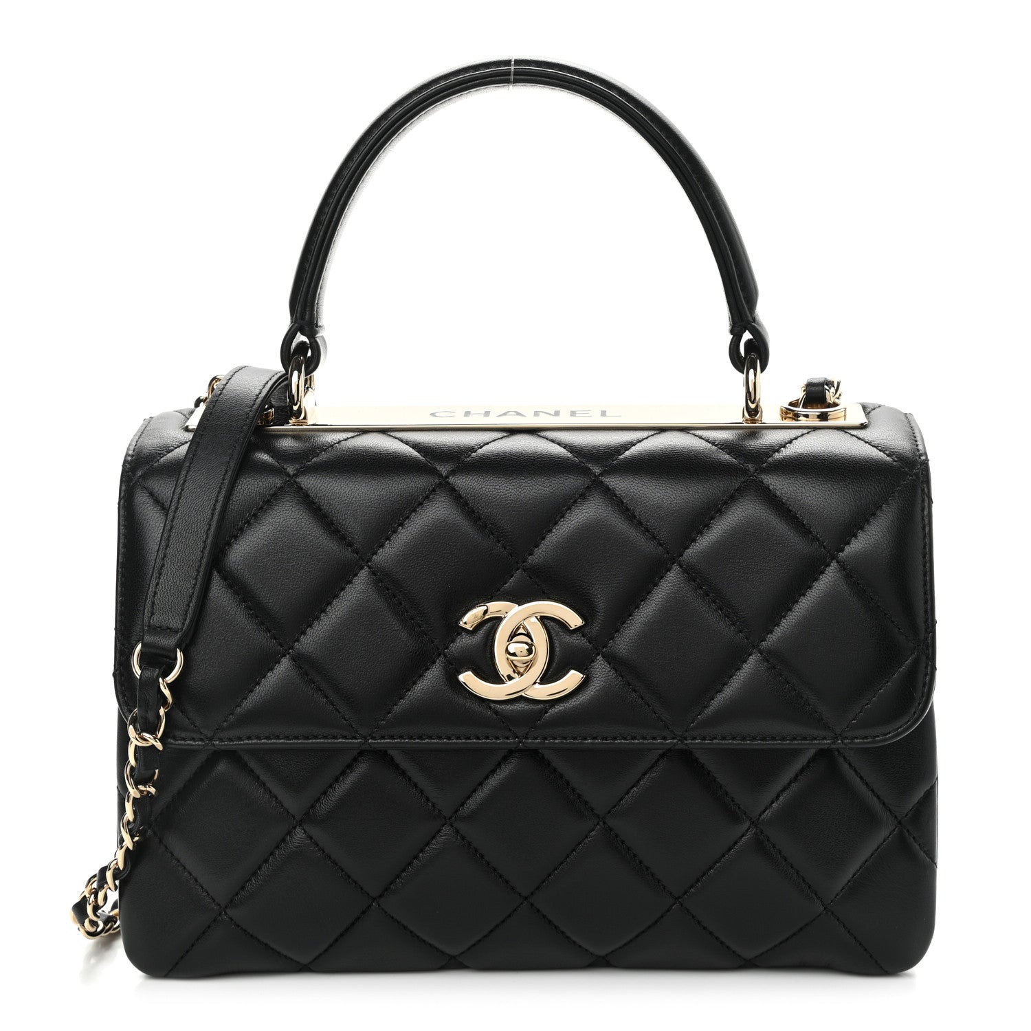 Chanel Lambskin Quilted Small Trendy CC Dual Handle Flap Bag Black 1 of 12