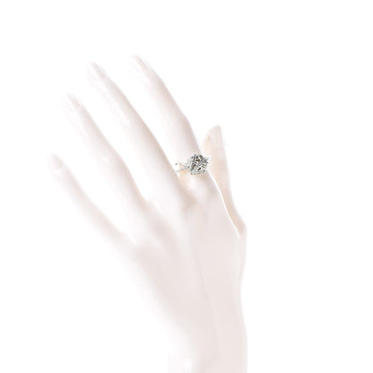 David Yurman Sterling Silver Diamond Prasiolite 10mm Cable Wrap Ring 53.1 6.5 2 of 5