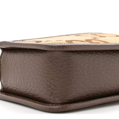 Gucci Monogram Jumbo GG Textured Dollar Calfskin Web Mini Crossbody Bag Camel Ebony New Acero 10 of 10