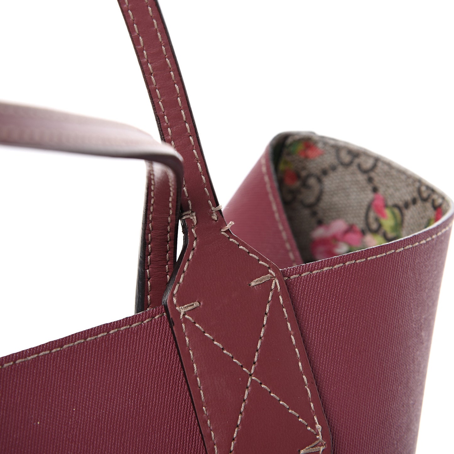 GG Supreme Monogram Blooms Medium Reversible Tote Beige Multicolor Dry Rose