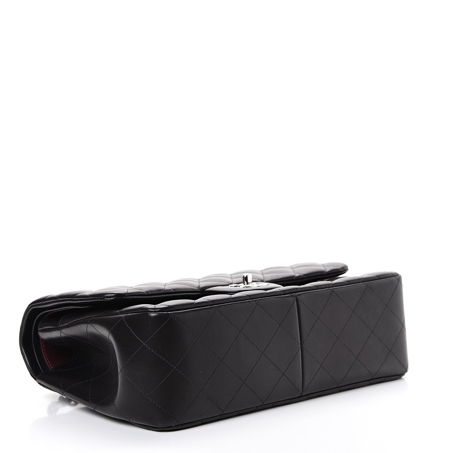 Lambskin Quilted Jumbo Double Flap Black