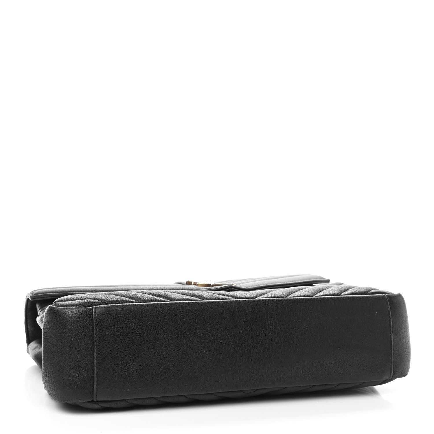 Saint Laurent Sheepskin Matelasse Chevron Monogram Large College Satchel Black 4 of 9