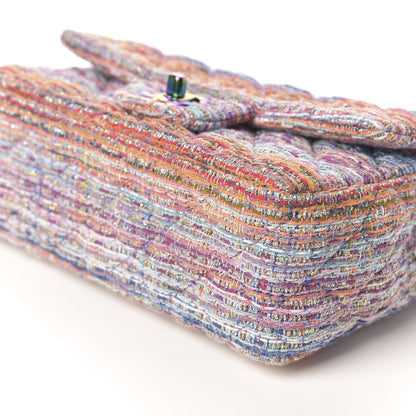 Chanel Tweed Quilted Mini Rectangular Flap Blue Pink Orange 5 of 9
