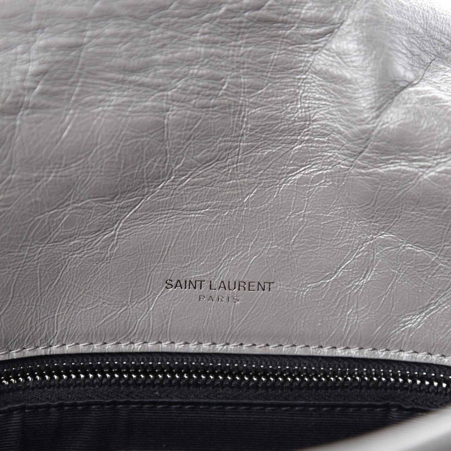 Crinkled Calfskin Matelasse Monogram Large Niki Chain Satchel Fog