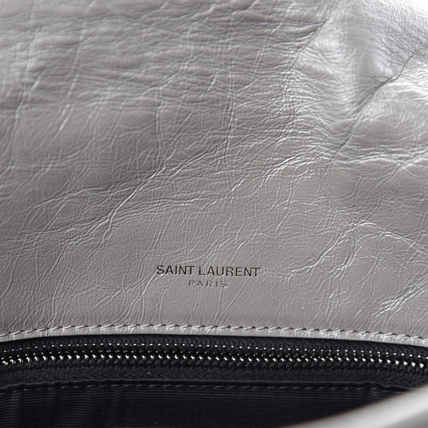 Saint Laurent Crinkled Calfskin Matelasse Monogram Large Niki Chain Satchel Fog 10 of 12