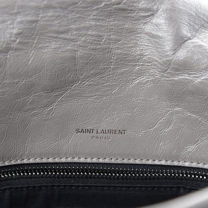 Saint Laurent Crinkled Calfskin Matelasse Monogram Large Niki Chain Satchel Fog 10 of 12