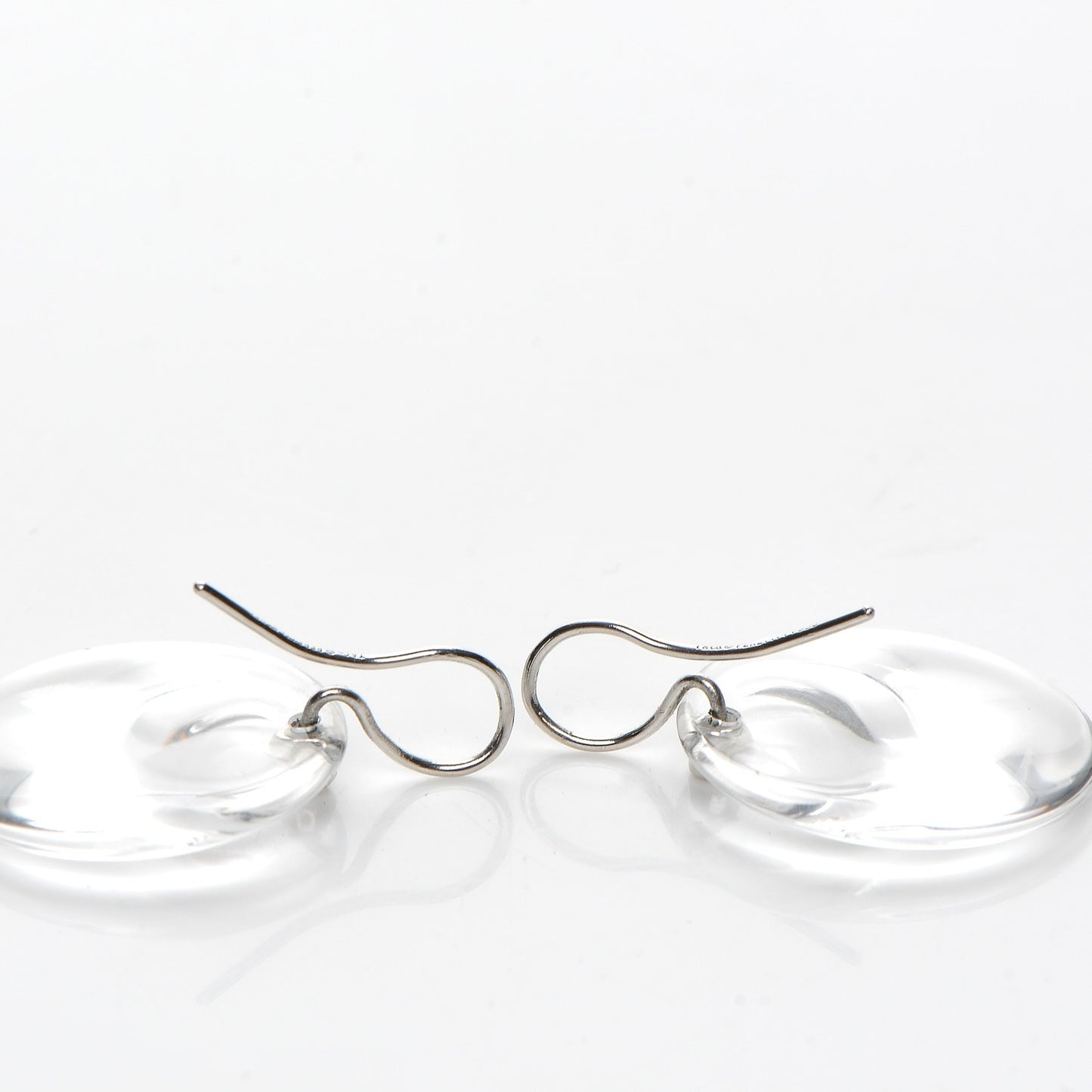 Platinum Diamond Elsa Peretti Rock Crystal Disc Earrings