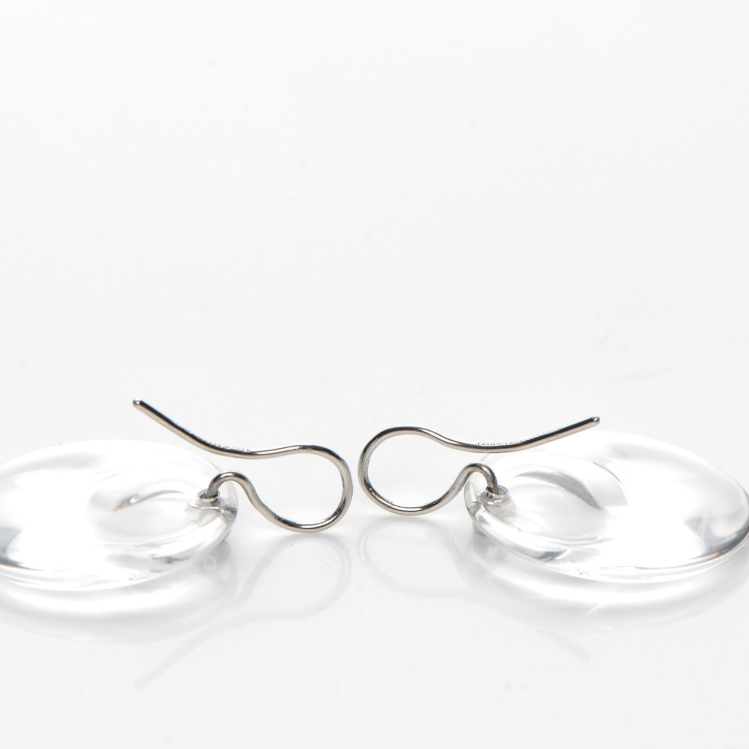 Tiffany Platinum Diamond Elsa Peretti Rock Crystal Disc Earrings 3 of 4