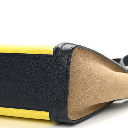 Celine Leige Calfskin Suede Tri-color Nano Luggage Multicolor 10 of 10